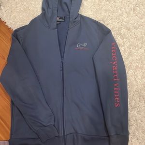 vineyard vines hooded zip/up